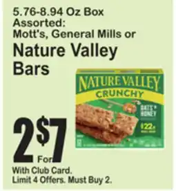 SuperFresh Mott's, General Mills or Nature Valley Bars offer