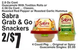 SuperFresh Sabra Grab & Go Snackers offer