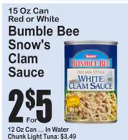 SuperFresh Bumble Bee Snow's Clam Sauce offer