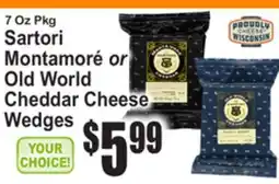 SuperFresh Sartori Montamoré or Old World Cheddar Cheese Wedges offer