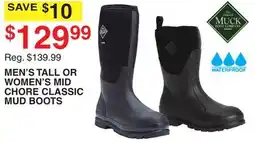 Dunham's Sports MEN'S TALL OR WOMEN'S MID CHORE CLASSIC MUD BOOTS offer