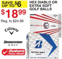 Dunham's Sports HEX DIABLO OR EXTRA SOFT GOLF BALLS offer