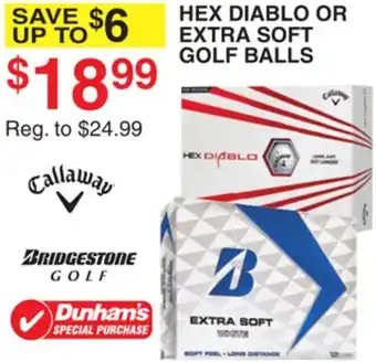 Dunham's Sports HEX DIABLO OR EXTRA SOFT GOLF BALLS offer
