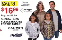 Dunham's Sports SHERPA LINED FLEECE HOODIES FOR THE FAMILY offer