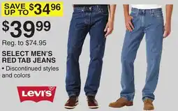 Dunham's Sports SELECT LEVI'S MEN'S RED TAB JEANS offer