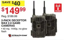 Dunham's Sports 2-PACK DECEPTOR MAX 2.0 GAME CAMERAS offer