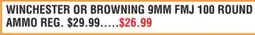 Dunham's Sports WINCHESTER OR BROWNING 9MM FMJ 100 ROUND AMMO offer