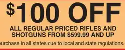 Dunham's Sports RIFLES AND SHOTGUNS offer
