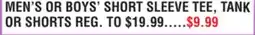Dunham's Sports MEN'S OR BOYS' SHORT SLEEVE TEE, TANK OR SHORTS offer