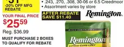 Dunham's Sports REMINGTON EXPRESS CORE-LOKT offer