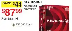 Dunham's Sports FEDERAL 45 AUTO FMJ offer