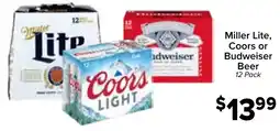Valu Market Miller Lite, Coors or Budweiser Beer offer