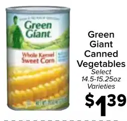 Valu Market Green Giant canned vegetables offer