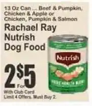 Key Food Rachel Ray Nutrish Dog Food offer