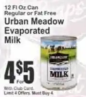 Key Food Urban Meadow Evaporated Milk offer