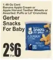 Key Food Gerber Snacks For Baby offer