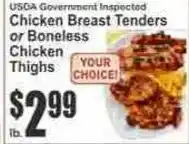 Key Food Chicken Breast Tenders or Boneless Chicken Thighs offer