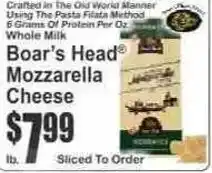 Key Food Boar's Head Mozzarella Cheese offer