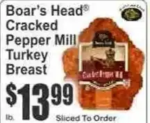Key Food Boar's Head Cracked Pepper Mill Turkey Breast offer