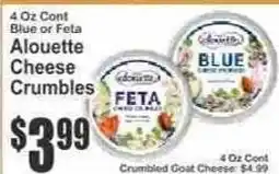 Key Food Alouette Blue or Feta Cheese Crumbles offer
