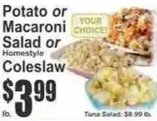 Key Food Potato or Macaroni Salad or Homestyle Coleslaw offer