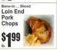Key Food Bone-in sliced loin end pork chops offer