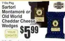 Key Food Sartori Montamoré or Old World Cheddar Cheese Wedges offer