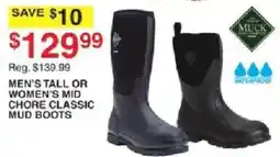 Dunham's Sports Muck men's tall or women's mid chore classic mud boots offer