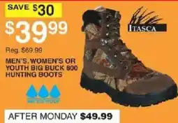 Dunham's Sports Itasca men's, women's or youth big buck 800 hunting boots offer