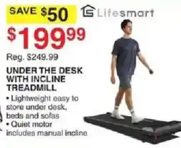 Dunham's Sports Lifesmart under the desk with incline treadmill offer