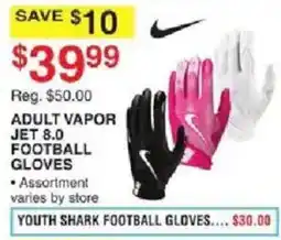 Dunham's Sports Nike adult vapor jet 8.0 football gloves offer