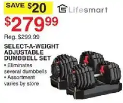 Dunham's Sports Lifesmart select-a-weight adjustable dumbbell set offer