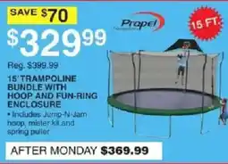 Dunham's Sports Propel 15' trampoline bundle with hoop and fun-ring enclosure offer
