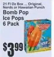 Key Food Bomb Pop Ice Pops offer