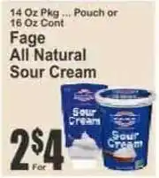 Key Food Fage all natural sour cream offer