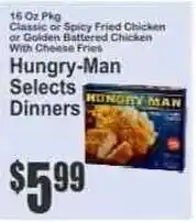Key Food Hungry-Man Selects Dinners offer