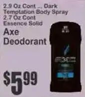 Key Food Axe deodorant offer