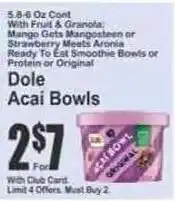 Key Food Dole Acai Bowls offer