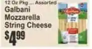 Key Food Galbani mozzarella string cheese offer