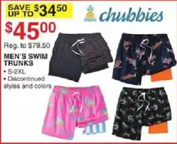 Dunham's Sports Chubbies men's swim trunks offer