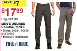 Dunham's Sports Full Blue Men's Unlined Casual Pants offer
