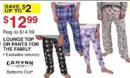 Dunham's Sports Canyon Creek Lounge Top or Pants for the Family offer