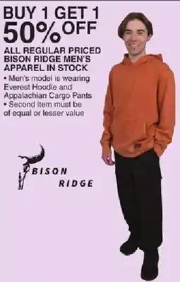 Dunham's Sports Bison Ridge Men's Apparel offer