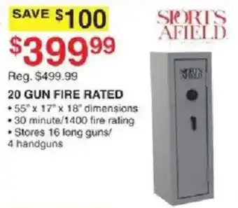 Dunham's Sports Sports Afield 20 Gun Fire Rated Safe offer
