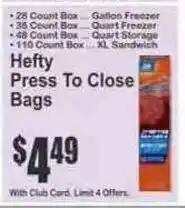 Key Food Hefty press to close bags offer