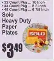 Key Food Solo heavy duty paper plates offer
