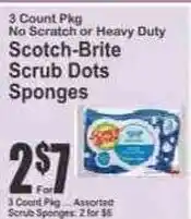 Key Food Scotch-Brite scrub dots sponges offer