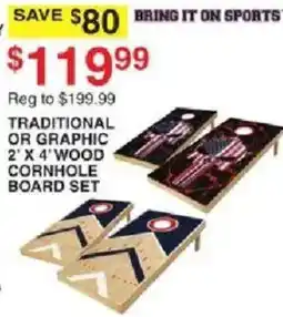 Dunham's Sports Bring It On Sports Traditional Or Graphic 2' X 4' Wood Cornhole Board Set offer