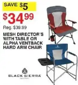 Dunham's Sports Black Sierra Mesh Director's With Table Or Alpha Ventback Hard Arm Chair offer