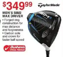 Dunham's Sports TaylorMade Men's Sim2 Max Driver offer
